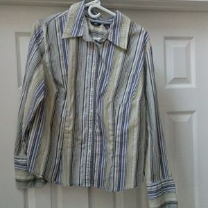 Mossimo Green Blue Striped Shirt